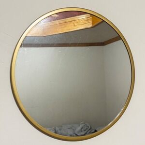 Project 62 Round Wall Mirror Brass Finish 18 Inch Mid Century Modern Gold